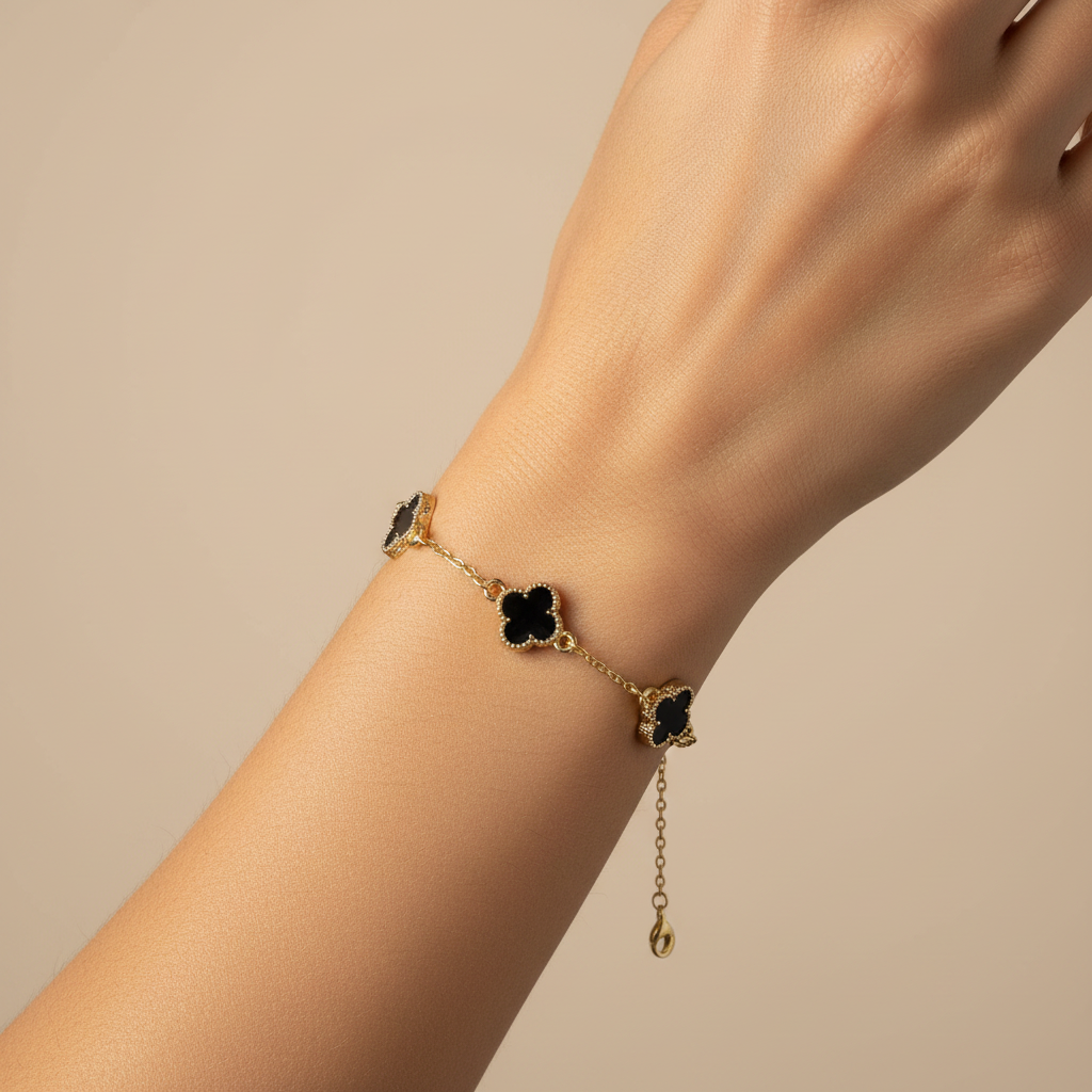 Bracelet trèfles peau medium